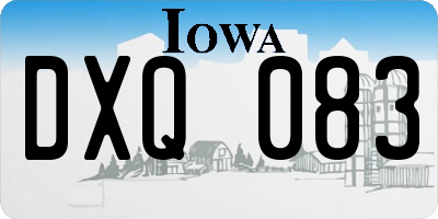 IA license plate DXQ083