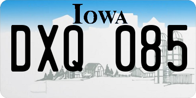 IA license plate DXQ085