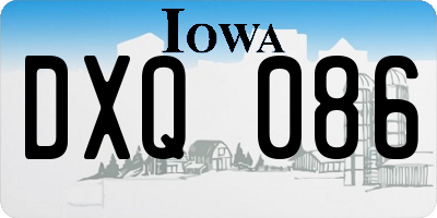 IA license plate DXQ086