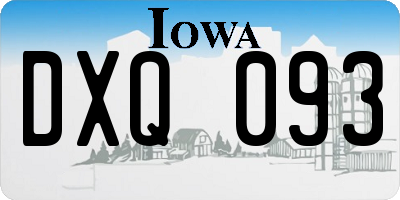IA license plate DXQ093
