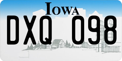 IA license plate DXQ098