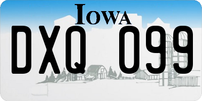 IA license plate DXQ099