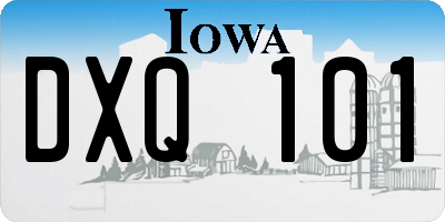 IA license plate DXQ101