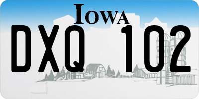 IA license plate DXQ102