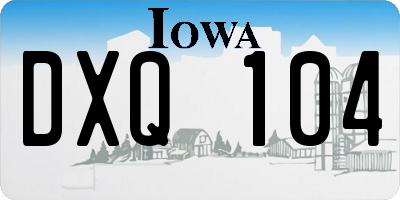 IA license plate DXQ104