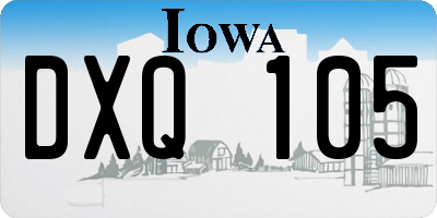 IA license plate DXQ105