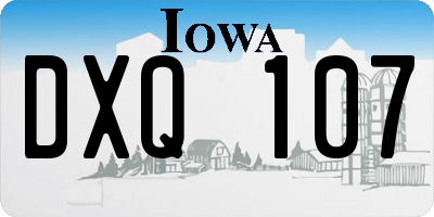 IA license plate DXQ107