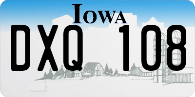 IA license plate DXQ108