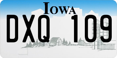 IA license plate DXQ109