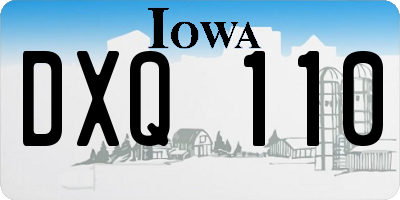 IA license plate DXQ110