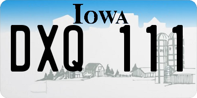 IA license plate DXQ111