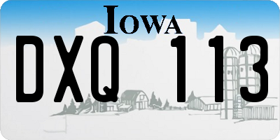 IA license plate DXQ113