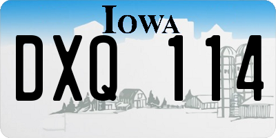 IA license plate DXQ114