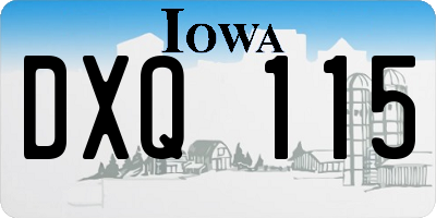 IA license plate DXQ115