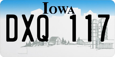 IA license plate DXQ117