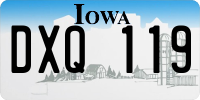 IA license plate DXQ119