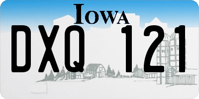 IA license plate DXQ121