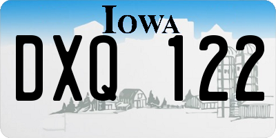 IA license plate DXQ122