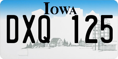IA license plate DXQ125