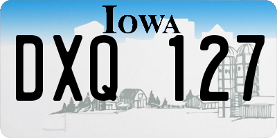 IA license plate DXQ127