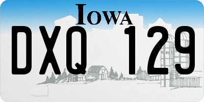 IA license plate DXQ129