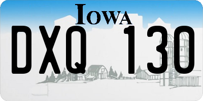 IA license plate DXQ130