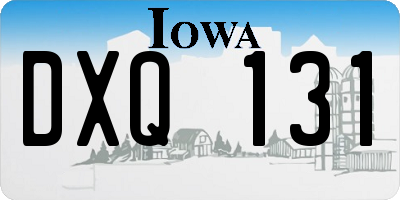 IA license plate DXQ131