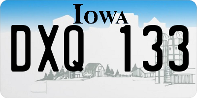 IA license plate DXQ133