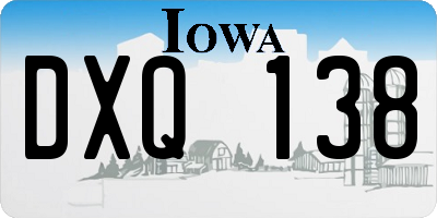 IA license plate DXQ138
