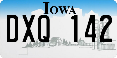 IA license plate DXQ142