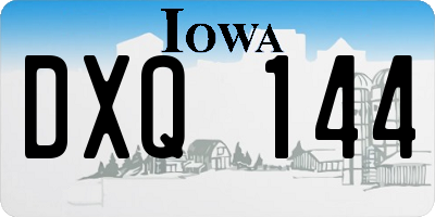IA license plate DXQ144