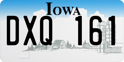 IA license plate DXQ161