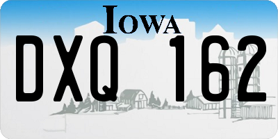 IA license plate DXQ162