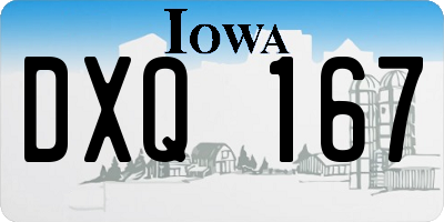 IA license plate DXQ167
