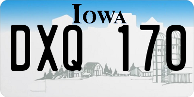 IA license plate DXQ170