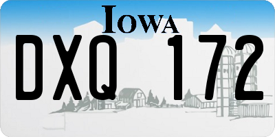 IA license plate DXQ172