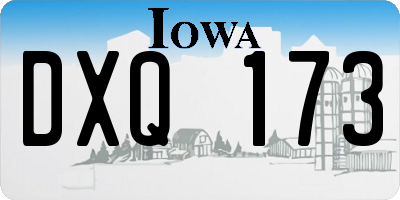 IA license plate DXQ173