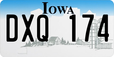 IA license plate DXQ174