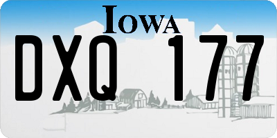 IA license plate DXQ177