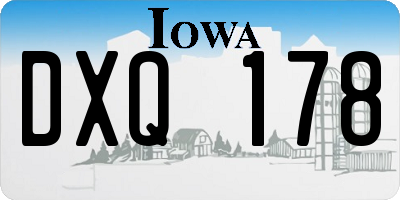 IA license plate DXQ178