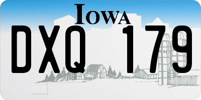 IA license plate DXQ179