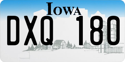 IA license plate DXQ180