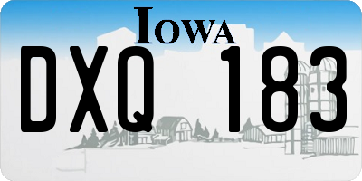 IA license plate DXQ183