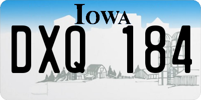 IA license plate DXQ184
