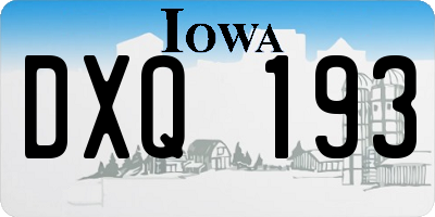 IA license plate DXQ193