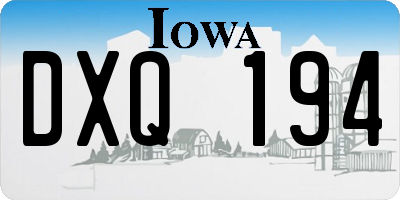 IA license plate DXQ194