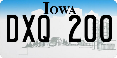 IA license plate DXQ200
