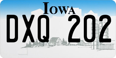 IA license plate DXQ202