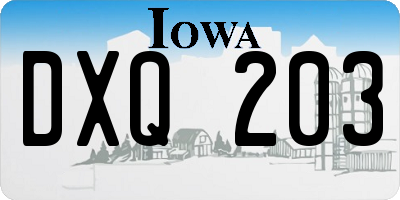 IA license plate DXQ203