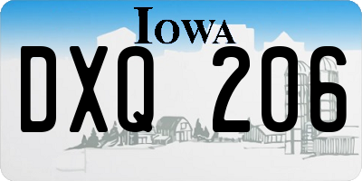 IA license plate DXQ206